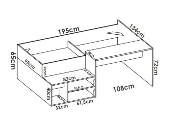 Pack AHORRO Cama juvenil KRIC + somier + colchon 90x190