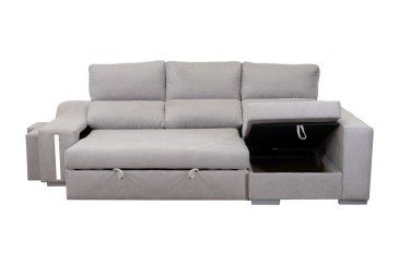 Sofá chaise lounge cama direita AMARETTO Cinzento ao MELHOR PREÇO