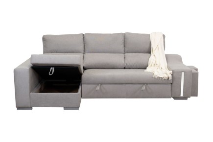 Chaiselongue Cama Izquierda AMARETTO Gris