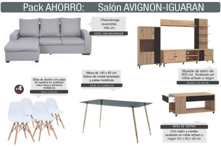 Pack Poupança em mobiliário de sala de estar em ATRAPAmuebles