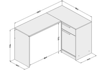 Mesa de escritorio con cajonera blanca Moscou | Compra online