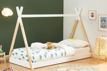 Original cama infantil con forma de cabaña Tipi al mejor precio