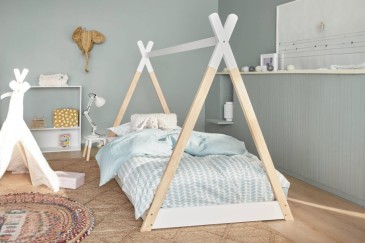 Original cama infantil con forma de cabaña Tipi al mejor precio