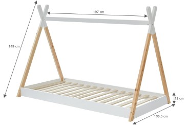 Cama de criança original em forma de cabana Tipi ao melhor preço