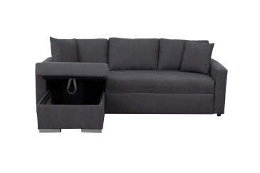 Sofá Chaiselongue Cama LISBOA Gris Oscuro REVERSIBLE