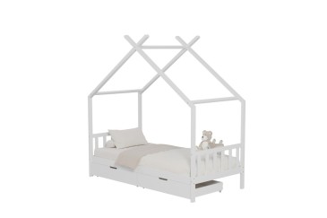 Original cama infantil con forma de cabaña