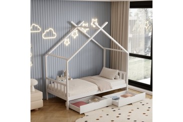 Original cama infantil con forma de cabaña