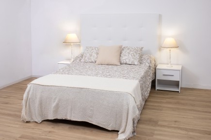 Cabeceira para cama 344 Leatherette Branco 155x100