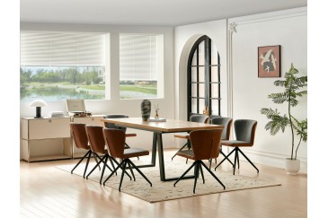 Mesa de jantar retangular 160/200x90 com pernas pretas ao MELHOR PREÇO