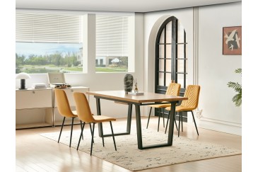 Mesa de jantar retangular 160/200x90 com pernas pretas ao MELHOR PREÇO