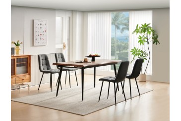 Mesa de jantar extensível 160/220x90 com pernas pretas ao MELHOR PREÇO