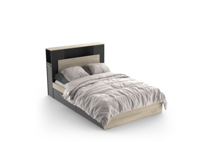 Cama compacta LIFE Roble y Negro