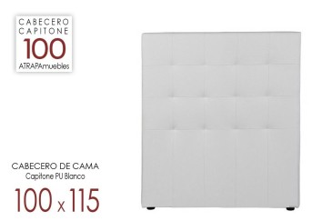 Pack AHORRO Cabecero Capitone Blanco 100 + 1 Mesita COOPER