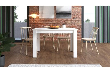 Mesa de salón - comedor 120x80 cm. en blanco