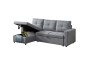 Sofá-cama Chaiselongue BRIENNE Cinzento REVERSÍVEL