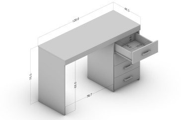 Mesa de escritório branca Malta: design moderno e prático