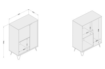 Aparador blanco Noela de 75cm | Aparador para recibidor y comedor