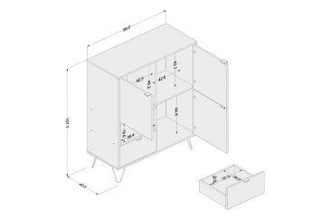 Aparador blanco Noela de 90 cm | compra online