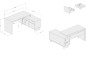 Mesa de oficina esquinera LOS ANGELES Blanco/Roble