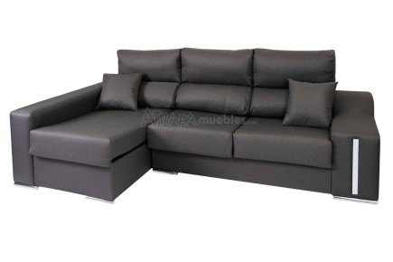 Sofá chaise lounge OSCAR em cinzento escuro ao MELHOR PREÇO