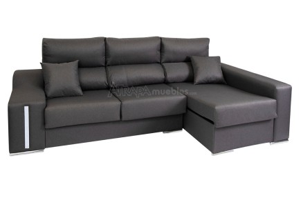 Sofá chaise lounge OSCAR em cinzento escuro ao MELHOR PREÇO