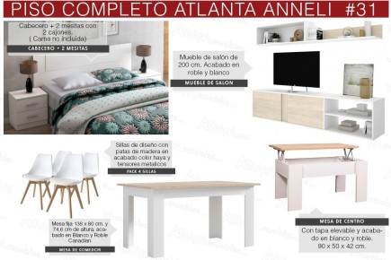 Apartamento completo 31 - ATLANTA ANNELI (Pack Mesa + 4 Sillas BLANCAS)