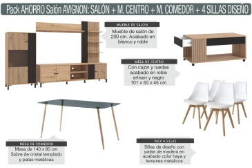 Pack Ahorro muebles de salón AVIGNON en ATRAPAmuebles