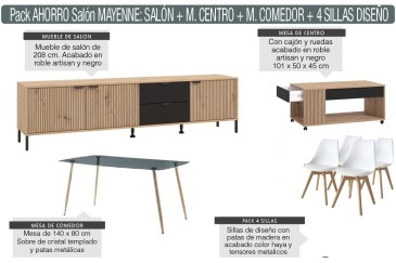 Pack Ahorro muebles de salón MAYENNE en ATRAPAmuebles