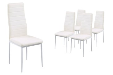 PACK de 1 Mesa de salón extensible + 4 Sillas Nordic de diseño en color Blanco