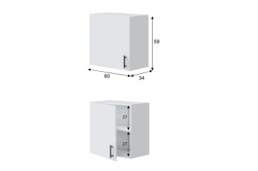 Móvel alto de cozinha para pendurar 60 cm com 1 porta