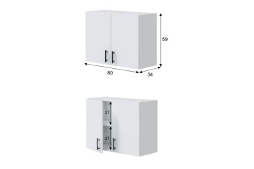 Mueble alto de cocina 80 cm 2 Puertas para colgar