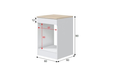 Móvel baixo de cozinha KIRA 60 cm para forno