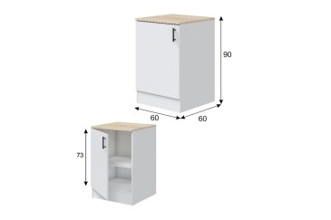 Mueble bajo de cocina 60 cm con 1 hueco 1 Puerta