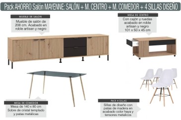 Pack Ahorro muebles de salón MAYENNE en ATRAPAmuebles