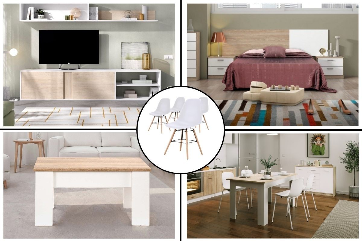 Apartamento completo 29 - CASAL ATLANTA (Pack Mesa + 4 Sillas BLANCAS)