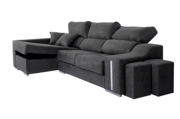 Sofá chaise lounge OSCAR em cinzento escuro ao MELHOR PREÇO