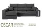 Chaiselongue esquerdo OSCAR Cinzento escuro (sNido1)