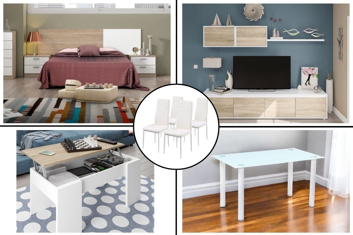 Apartamento completo 9 - COUPLE (Pack Mesa de vidro + 4 cadeiras Yuri brancas)
