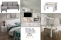 Apartamento completo 33 - ATLANTA ANNELI (Pack Mesa + 4 Cadeiras BRANCO e Sofá Cinzento)