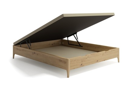 Sommier abatível em carvalho de 150X190 com Base Estofada