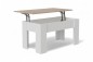 Mesa centro Elevable VIKA Roble y Blanco