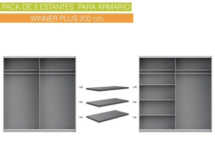 Lote 3 estantes 97x42 cm VENCEDOR Plus