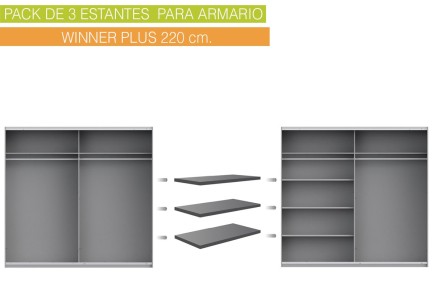 Lote 3 estantes 107x42 cm WINNER Plus