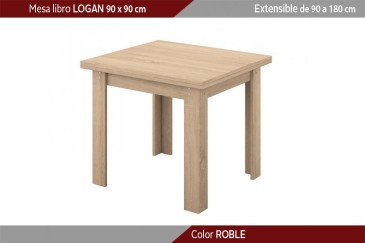 Mesa de jantar quadrada extensível LOGAN em cor Cambriana 90x90 extensível até 180 ao MELHOR PREÇO