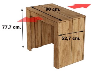 Mesa de jantar de consola extensível. 4 em 1 De mesa de consola a mesa extensível de 238 cm num único móvel.