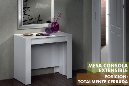 Mesa consola extensível 4 em 1 branca