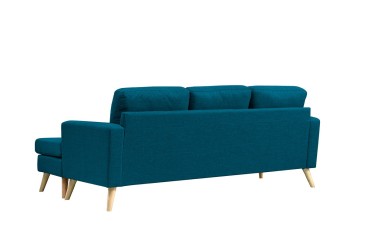 Sofá Chaiselongue Design 3P reversível em cor azul turquesa claro ao MELHOR PREÇO