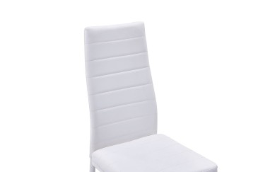 Conjunto de 4 cadeiras estofadas em pele branca