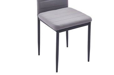 Conjunto de 4 cadeiras estofadas em tecido cinzento
