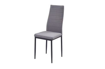 Conjunto de 6 cadeiras revestidas a tecido cinzento